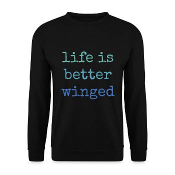 Wing Foil Wingsurfing Foil Wing - Unisex Pullover - Schwarz - Vorne - Alina (178cm) & Michal (187cm)