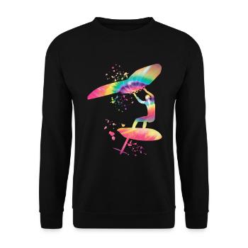 Wing Foil Wingsurfing Man Foil Wing - Sweat-shirt Unisexe - noir - Devant - Alina (178cm) & Michal (187cm)