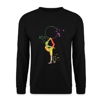 Gymnaste avec des clubs Gymnastique rythmique - Sweat-shirt Unisexe - noir - Devant - Alina (178cm) & Michal (187cm)