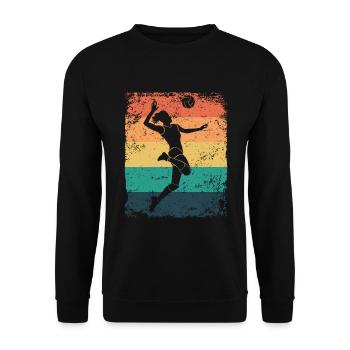 Volleyball Player Retro Beach Volleyball - Unisex Sweatshirt - black - Front - Alina (178cm) & Michal (187cm)