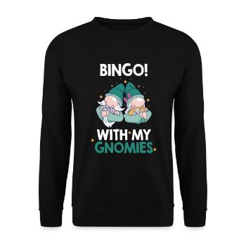 Bingo avec mes gnomies Bingo drôle - Sweat-shirt Unisexe - noir - Devant - Alina (178cm) & Michal (187cm)