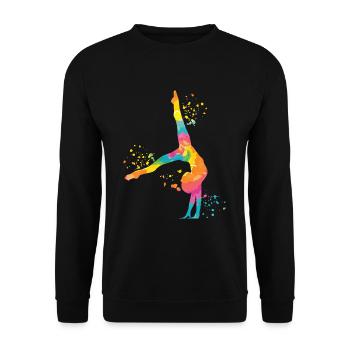 Gymnastin Mit Floor Rhythmische Gymnastik - Unisex Pullover - Schwarz - Vorne - Alina (178cm) & Michal (187cm)