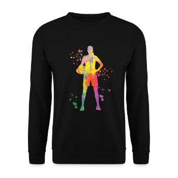 Volleyballspieler Kinder Beachvolleyball - Unisex Pullover - Schwarz - Vorne - Alina (178cm) & Michal (187cm)