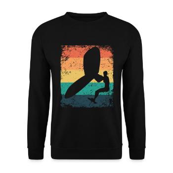 Flügelfolie Wingsurfing Retro-folie Flügel - Unisex Pullover - Schwarz - Vorne - Alina (178cm) & Michal (187cm)