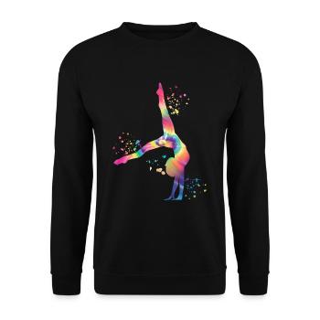 Gymnaste avec gymnastique rythmique au sol - Sweat-shirt Unisexe - noir - Devant - Alina (178cm) & Michal (187cm)
