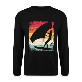 Flügelfolie Wingsurfing Retro-folie Flügel - Unisex Pullover - Schwarz - Vorne - Alina (178cm) & Michal (187cm)