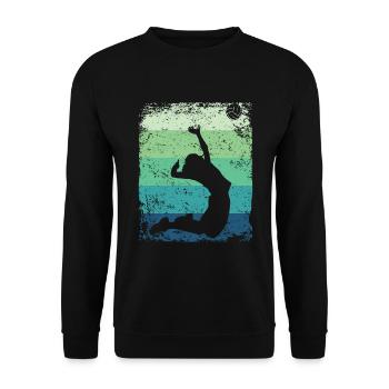 Volleyball Joueur Retro Beach Volleyball - Sweat-shirt Unisexe - noir - Devant - Alina (178cm) & Michal (187cm)