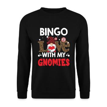 Bingo Love With My Gnomies Leo Bingo - Unisex Sweatshirt - black - Front - Alina (178cm) & Michal (187cm)