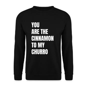 Tu es la cannelle de mon churro - Sweat-shirt Unisexe - noir - Devant - Alina (178cm) & Michal (187cm)