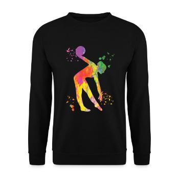 Gymnast with ball rhythmic gymnastics - Unisex Sweatshirt - black - Front - Alina (178cm) & Michal (187cm)