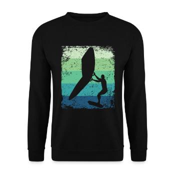Flügelfolie Wingsurfing Retro-folie Flügel - Unisex Pullover - Schwarz - Vorne - Alina (178cm) & Michal (187cm)