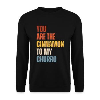 Tu es la cannelle de mon churro - Sweat-shirt Unisexe - noir - Devant - Alina (178cm) & Michal (187cm)