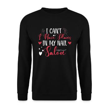 Ich Kann Nicht Habe Pläne In Meinem Nagelstudio - Unisex Pullover - Schwarz - Vorne - Alina (178cm) & Michal (187cm)