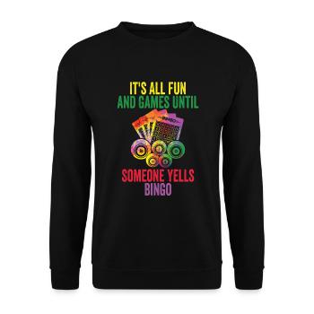 Fun and games at bingo - Unisex Sweatshirt - black - Front - Alina (178cm) & Michal (187cm)