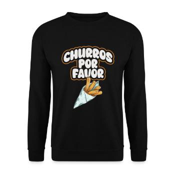 Churros Por Favor Vintage Mexican Churro - Unisex Sweatshirt - black - Front - Alina (178cm) & Michal (187cm)