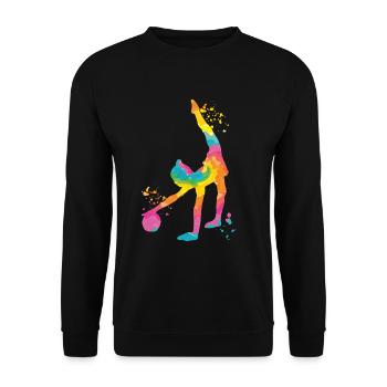 Gymnaste avec gymnastique rythmique de balle - Sweat-shirt Unisexe - noir - Devant - Alina (178cm) & Michal (187cm)