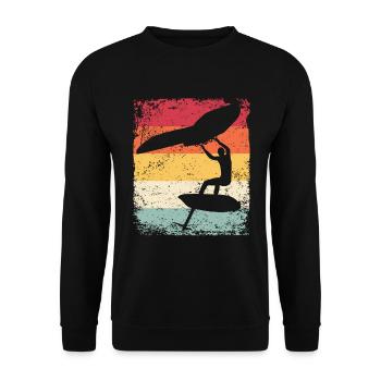 Flügelfolie Wingsurfing Retro-folie Flügel - Unisex Pullover - Schwarz - Vorne - Alina (178cm) & Michal (187cm)