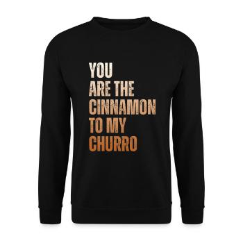 Tu es la cannelle de mon churro - Sweat-shirt Unisexe - noir - Devant - Alina (178cm) & Michal (187cm)