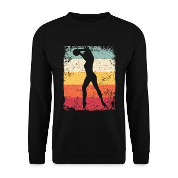 Gymnastikball Retro Rhythmische Gymnastik - Unisex Pullover - Schwarz - Vorne - Alina (178cm) & Michal (187cm)