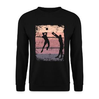 Volleyball Player Retro Beach Volleyball - Unisex Sweatshirt - black - Front - Alina (178cm) & Michal (187cm)