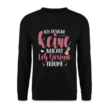 Ich designe keine Nailart Nageldesignerin - Unisex Pullover - Schwarz - Vorne - Alina (178cm) & Michal (187cm)