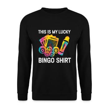 C’est ma chemise de bingo porte-bonheur - Sweat-shirt Unisexe - noir - Devant - Alina (178cm) & Michal (187cm)