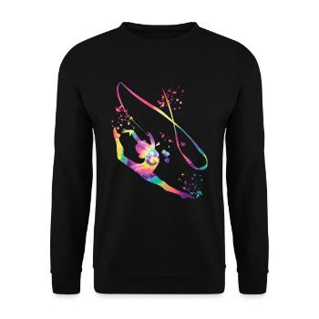 Gymnast with band Rhythmic gymnastics - Unisex Sweatshirt - black - Front - Alina (178cm) & Michal (187cm)