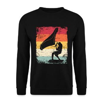 Flügelfolie Wingsurfing Retro-folie Flügel - Unisex Pullover - Schwarz - Vorne - Alina (178cm) & Michal (187cm)