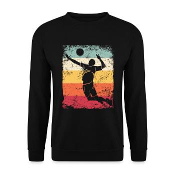 Volleyball Joueur Retro Beach Volleyball - Sweat-shirt Unisexe - noir - Devant - Alina (178cm) & Michal (187cm)
