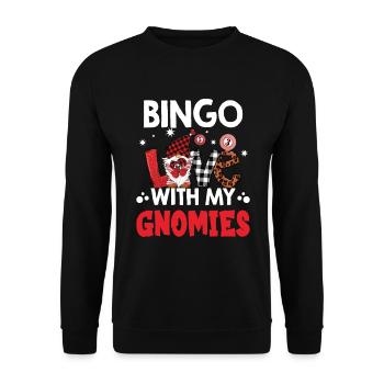 Bingo Love With My Gnomies Leo Bingo - Unisex Sweatshirt - black - Front - Alina (178cm) & Michal (187cm)