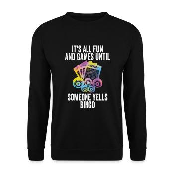 Fun and games at bingo - Unisex Sweatshirt - black - Front - Alina (178cm) & Michal (187cm)