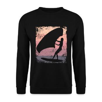 Flügelfolie Wingsurfing Retro-folie Flügel - Unisex Pullover - Schwarz - Vorne - Alina (178cm) & Michal (187cm)