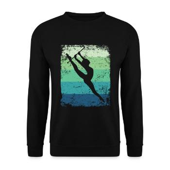 Gymnaste Baton Gymnastique Rythmique Rétro - Sweat-shirt Unisexe - noir - Devant - Alina (178cm) & Michal (187cm)