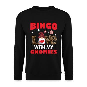 Bingo Love With My Gnomies Leo Bingo - Unisex Sweatshirt - black - Front - Alina (178cm) & Michal (187cm)