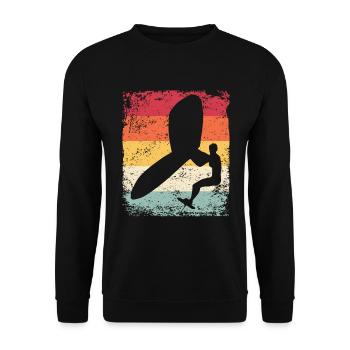 Flügelfolie Wingsurfing Retro-folie Flügel - Unisex Pullover - Schwarz - Vorne - Alina (178cm) & Michal (187cm)