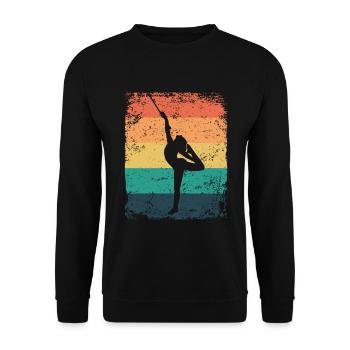 Gymnaste Baton Gymnastique Rythmique Rétro - Sweat-shirt Unisexe - noir - Devant - Alina (178cm) & Michal (187cm)