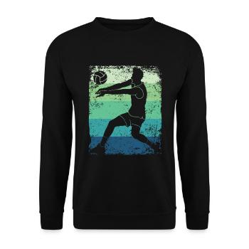 Volleyball Joueur Retro Beach Volleyball - Sweat-shirt Unisexe - noir - Devant - Alina (178cm) & Michal (187cm)