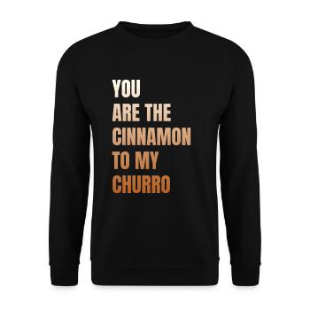 Tu es la cannelle de mon churro - Sweat-shirt Unisexe - noir - Devant - Alina (178cm) & Michal (187cm)