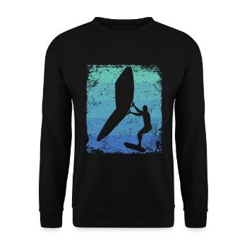 Flügelfolie Wingsurfing Retro-folie Flügel - Unisex Pullover - Schwarz - Vorne - Alina (178cm) & Michal (187cm)