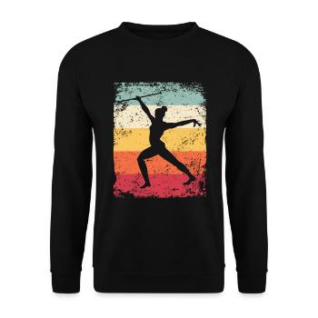 Gymnaste Baton Gymnastique Rythmique Rétro - Sweat-shirt Unisexe - noir - Devant - Alina (178cm) & Michal (187cm)