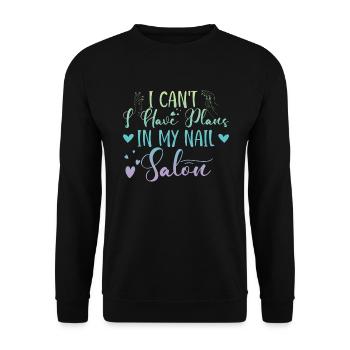 Ich Kann Nicht Habe Pläne In Meinem Nagelstudio - Unisex Pullover - Schwarz - Vorne - Alina (178cm) & Michal (187cm)