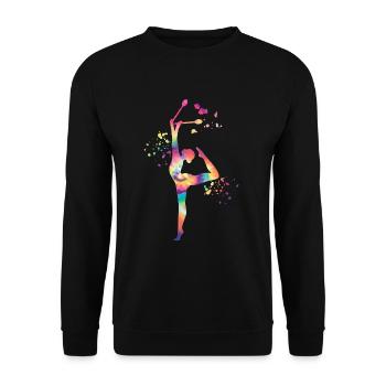 Gymnast with clubs Rhythmic gymnastics - Unisex Sweatshirt - black - Front - Alina (178cm) & Michal (187cm)