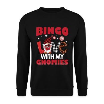 Bingo Love With My Gnomies Leo Bingo - Unisex Sweatshirt - black - Front - Alina (178cm) & Michal (187cm)