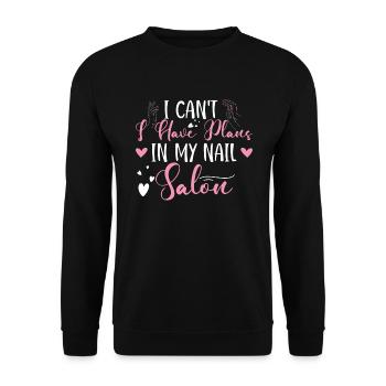 Ich Kann Nicht Habe Pläne In Meinem Nagelstudio - Unisex Pullover - Schwarz - Vorne - Alina (178cm) & Michal (187cm)