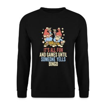 Fun and games at bingo - Unisex Sweatshirt - black - Front - Alina (178cm) & Michal (187cm)