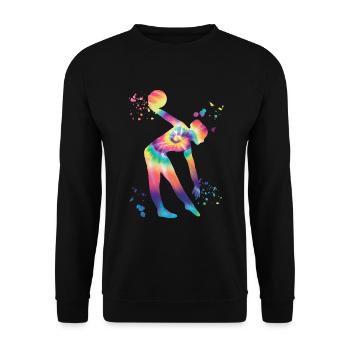 Gymnast with ball rhythmic gymnastics - Unisex Sweatshirt - black - Front - Alina (178cm) & Michal (187cm)