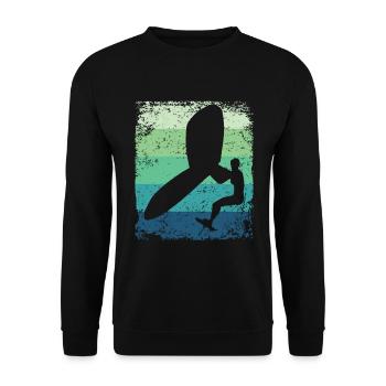 Flügelfolie Wingsurfing Retro-folie Flügel - Unisex Pullover - Schwarz - Vorne - Alina (178cm) & Michal (187cm)