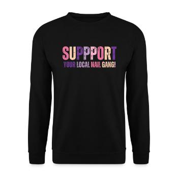 Unterstützen Sie Ihren Lokalen Nail Gang Nail Tech - Unisex Pullover - Schwarz - Vorne - Alina (178cm) & Michal (187cm)