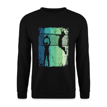 Volleyball Player Retro Beach Volleyball - Unisex Sweatshirt - black - Front - Alina (178cm) & Michal (187cm)
