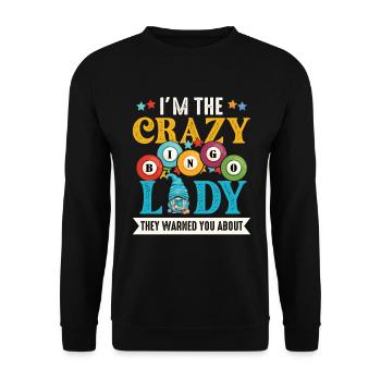 I'm the crazy bingo lady funny bingo - Unisex Sweatshirt - black - Front - Alina (178cm) & Michal (187cm)